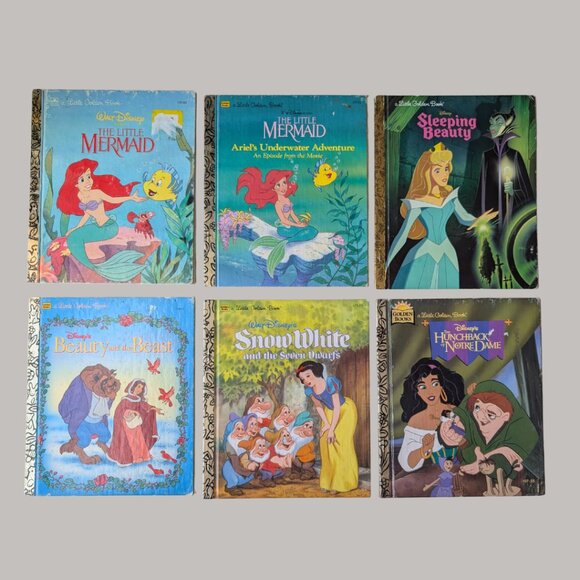 Vintage Disney Princess Little Golden Book Bundle (6) — 80s/90s - Picture 1 of 2